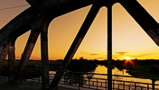 The bridge of Remetea at sunset, Timiş