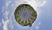 Stonehenge Timişoara, stereographic projection, pole pano